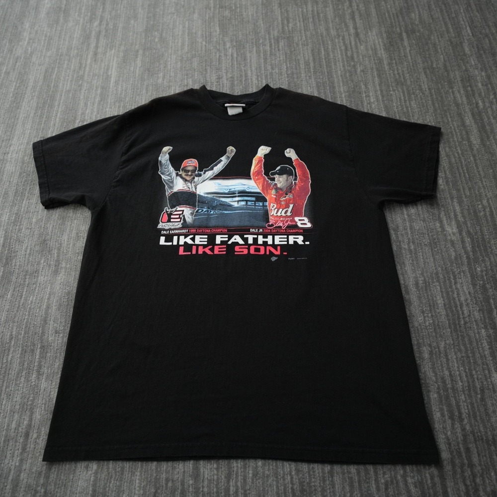 Dale Earnhart Jr.  Racing T Shirt Men Like Father Like Son Winners Circle Tee XL